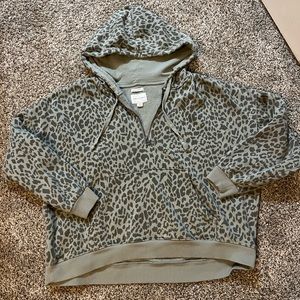 American Eagle Cheetah Half Zip Hoodie